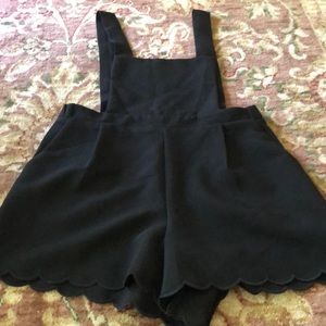 Black LF scalloped overalls